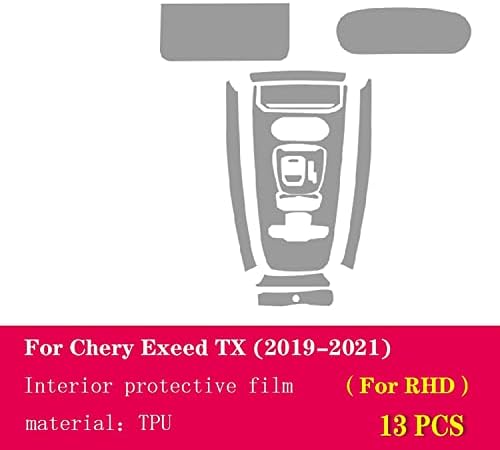 Ruswest Car Center Console TPU Filme de proteção, para Chery Exeed TX 2019-2021