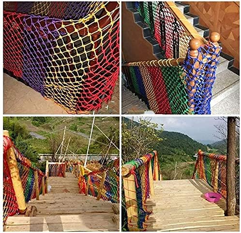 HappLignly Stair Fence Varanda Rede de Proteção, Playground Swing Swalb Net Railing Cargo Net, decoração da rede de corda