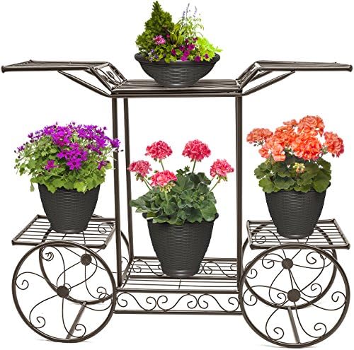 Sorbus® Garden Cart Stand & Flower Pot Plant Holder Rack, 6 níveis, estilo parisiense - perfeito para casa, jardim, pátio
