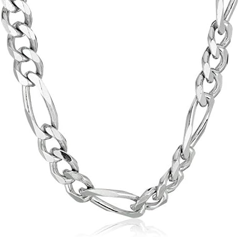 Coleção da Sterling Silver Sterling Italian Solid Figaro Link Chain Colar