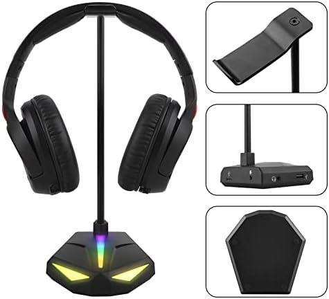 Os fones de ouvido Geekria RGB estão com 3,5 mm Aux 7.1 Surround Sound e 3 portas USB PC para PC Gaming Stand com USB2.0 Charging Port