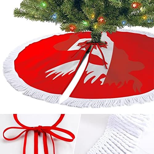 Salia de árvore de Natal com bandeira do Canadá com borlas de férias de feriado de Natal