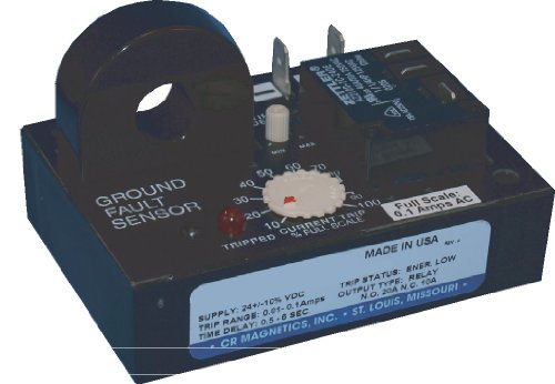 Magnetics CR7310-EL-24D-330-C-CD-ELR-I Relé do sensor de falha de aterramento com transformador interno, 24 VCC, energizado em baixa