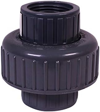 Válvula da linha média 582DV200 PVC Union Coupling Tuba de acoplamento; 2 '' fip; Plástico cinza