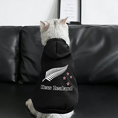 Nova Zelândia maori samambaia estampada cães com capuz de capuz de macacão gato moletom pullover pull pup