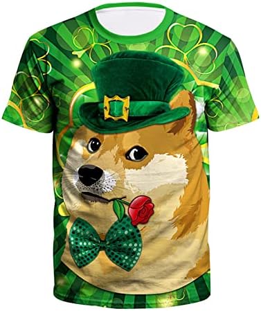 Camisas masculinas do dia de St Patricks, St.Patrick's Print Camisetas de manga curta para homens e mulheres camisas para homens