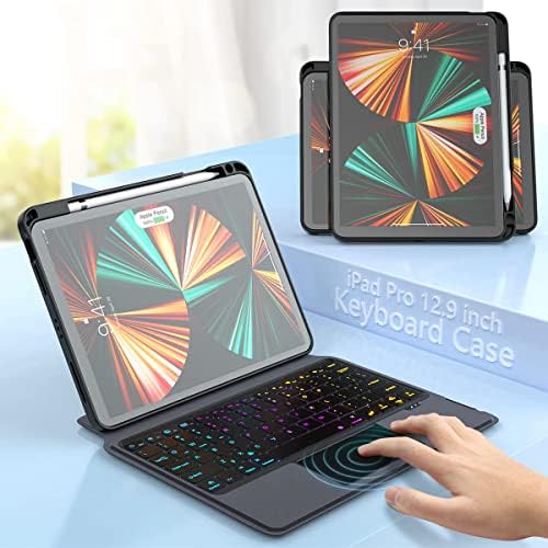 Magic Keyboard iPad Pro 12.9 com trackpad para iPad Pro 12.9 5/4th/3rd, teclas de retroiluminação, sem fio destacável-com