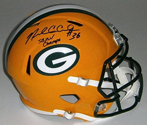 Packers Nick Collins assinou o capacete de velocidade F/S com SB XLV Champs JSA CoA Auto - capacetes autografados da NFL