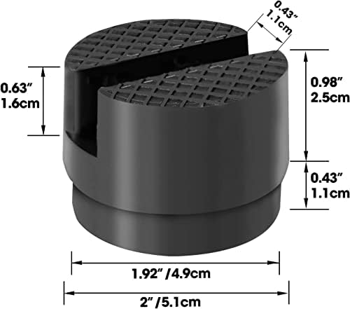 Big Red At825010-9br Torin Floor Jack Borracha Pad, adaptador de macaco com fenda universal, protetor de trilho da