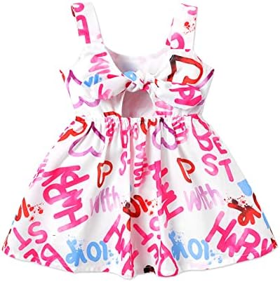 Patpat Baby Girl Girl Strap Dress Cool Summer Tutu Vestidos Princesa Bow Front Bow A-Line Dress 3M-24M