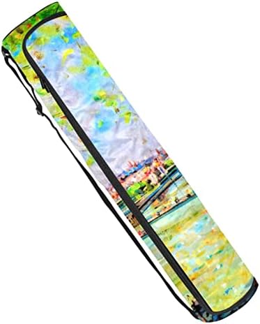 Pintura colorida de Eiffel Paris Yoga Mat Carrier Bag com alça de ombro de ioga bolsa de ginástica Bolsa de praia