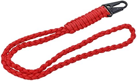 Wealrit trançado o chaveiro do colar do paracord com clipe, assobia o colar dos cordões da pulseira de pulseira para câmera ao