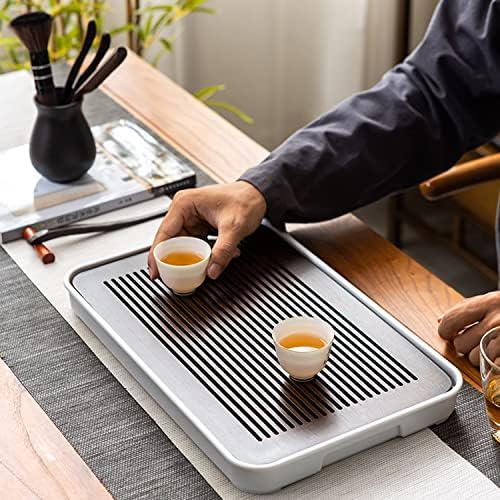 Cyzwmt 14 polegadas chinesas de gongfu de bambu bandeja de chá com armazenamento de água para conjunto de chá kungfu