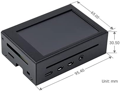 Caixa de liga de alumínio projetada para Raspberry Pi 4b, exibição compatível com 3.5 polegadas, boa dissipação de calor