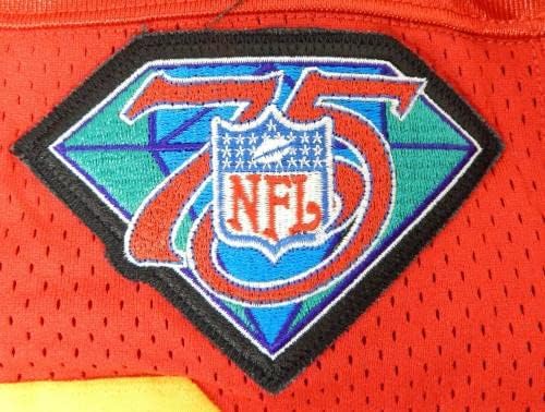 1994 Kansas City Chiefs 73 Jogo emitido Red Jersey 75th Patch Name Plate Rem 3 - Jerseys de Jerseys usados ​​da NFL não