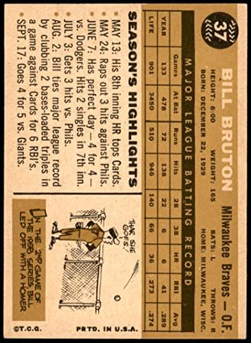 1960 Topps 37 Bill Bruton Milwaukee Braves EX/MT Braves