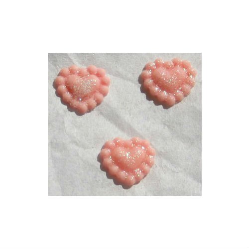 Zink color uil art rosa espumante argila macia coração 3pc encheio de telefone celular