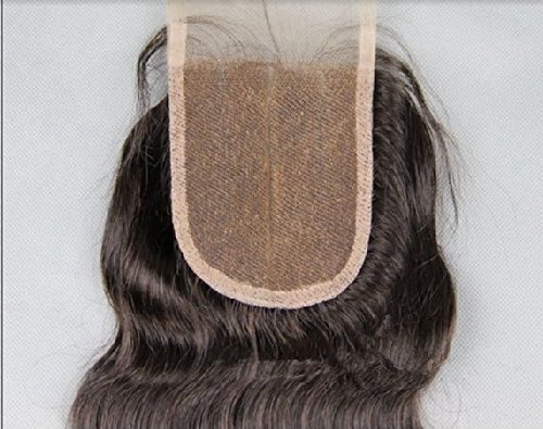 3 Ways Parte 4*4 Lace Front Top Fechamento 12 Virgem Mongol Remy Hair Body Wave Color Natural pode ser tingido