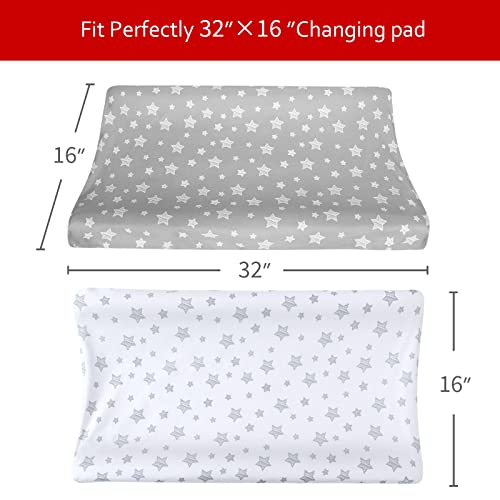 Tampa da almofada troca de garotas Meninas 2 pacote, ajuste 32 /34''.x16 Pad com contornos e fraldas trocando de linha de troca de revestimento