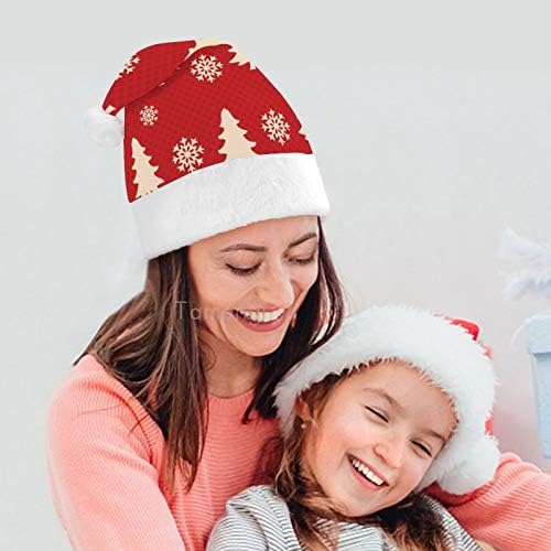 Chapéu de Papai Noel de Natal, Árvores de Natal Floco de neve de Natal Chapéu de férias para adultos, Hats de Natal de Comfort Unisex