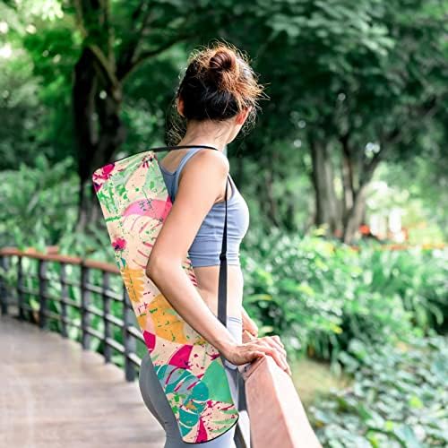 Bolsa de tapete de ioga, selva tropical Floral Pattern Exercício Exercício de ioga transportadora de tape