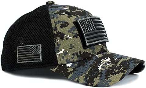 USA American Flag Hat Hat Tactical Operador de bandeira destacável Patch de estilo militar Micro Mesh Baseball Cap