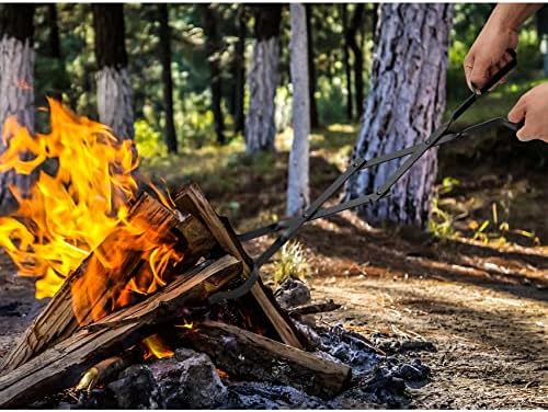 Stanbroil Outdoor Campfire Lararplate Tongs, 26 de comprimento, lojas de madeira, preto
