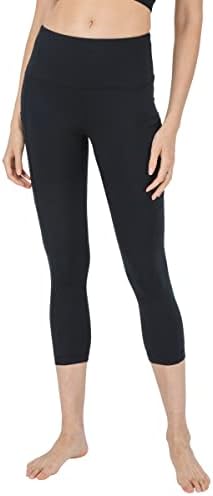 90 graus por reflexo High Cintura à prova de abetimento Power Power Flex Yoga Capris com bolsos laterais