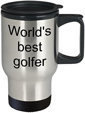 Melhor caneca de viagem para jogadores do mundo - Caneca de café tema de golfe - Presentes para golfistas mais velhos Vovô Loves