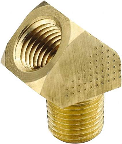 Parker Hannifin 2214p-2-2 Brass de 45 graus de cotovelo de cotovelo de cotovelo, rosca de 1/8 fêmea x 1/8 .