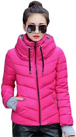 Andongnywell Women Parka Jaqueta Harm Stand Gollar Cotton Algodão acolchoado com casaco com capuz